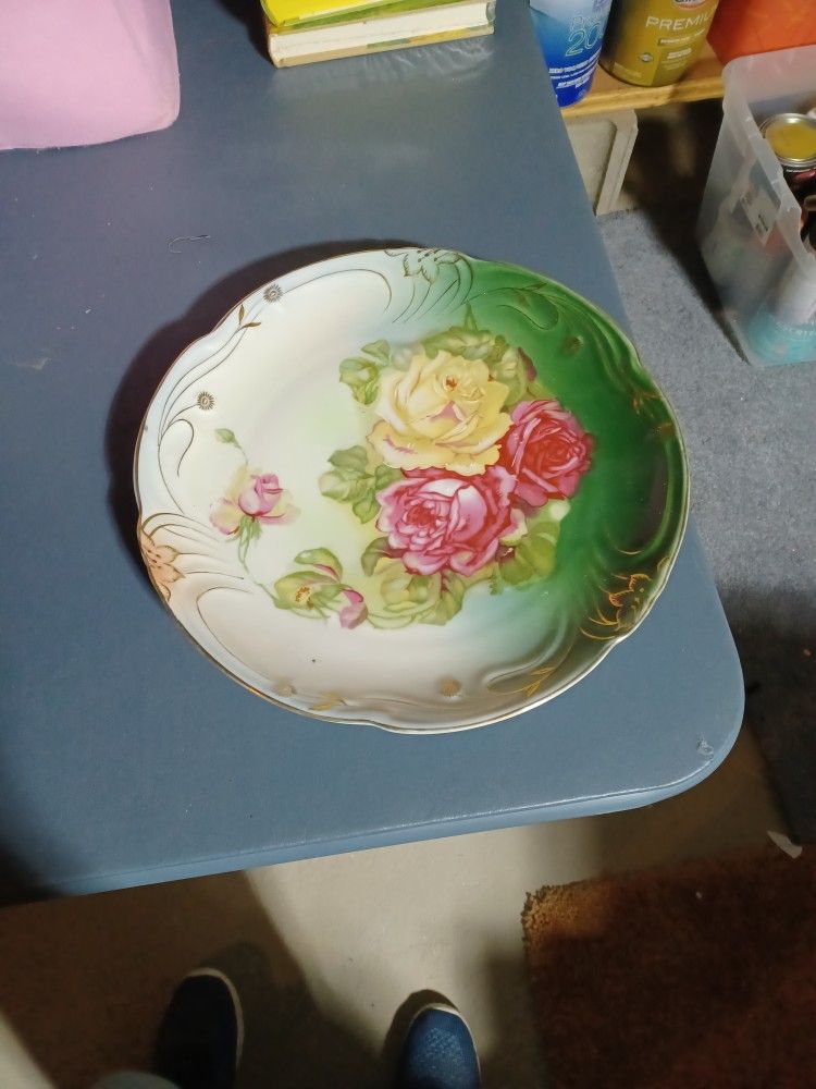 Rose Decor Platter,no Chips Or Cracks, Was Grandma's. 