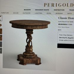 PERIGOLD  Classic Wood End Table 