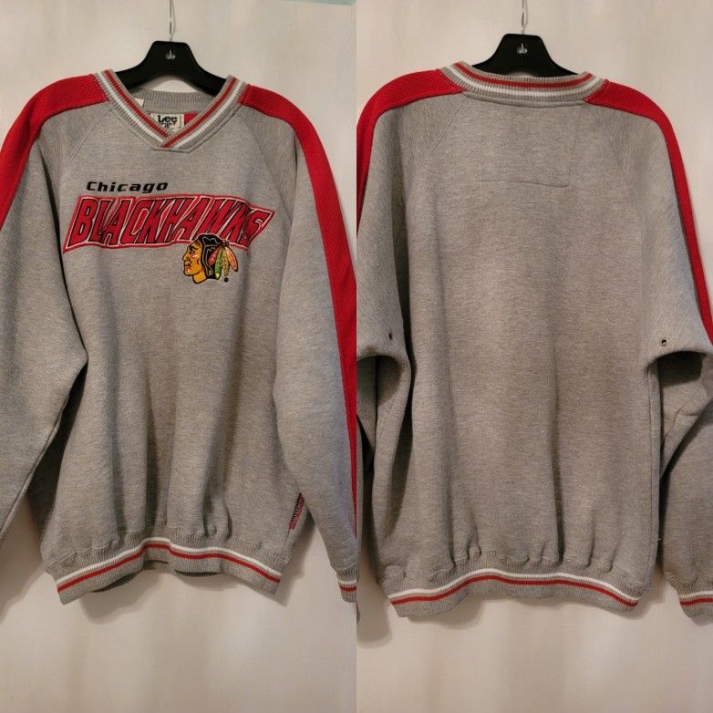 VINTAGE Lee Sport NHL Hockey Chicago Blackhawks Crewneck Sweater Sweatshirt L