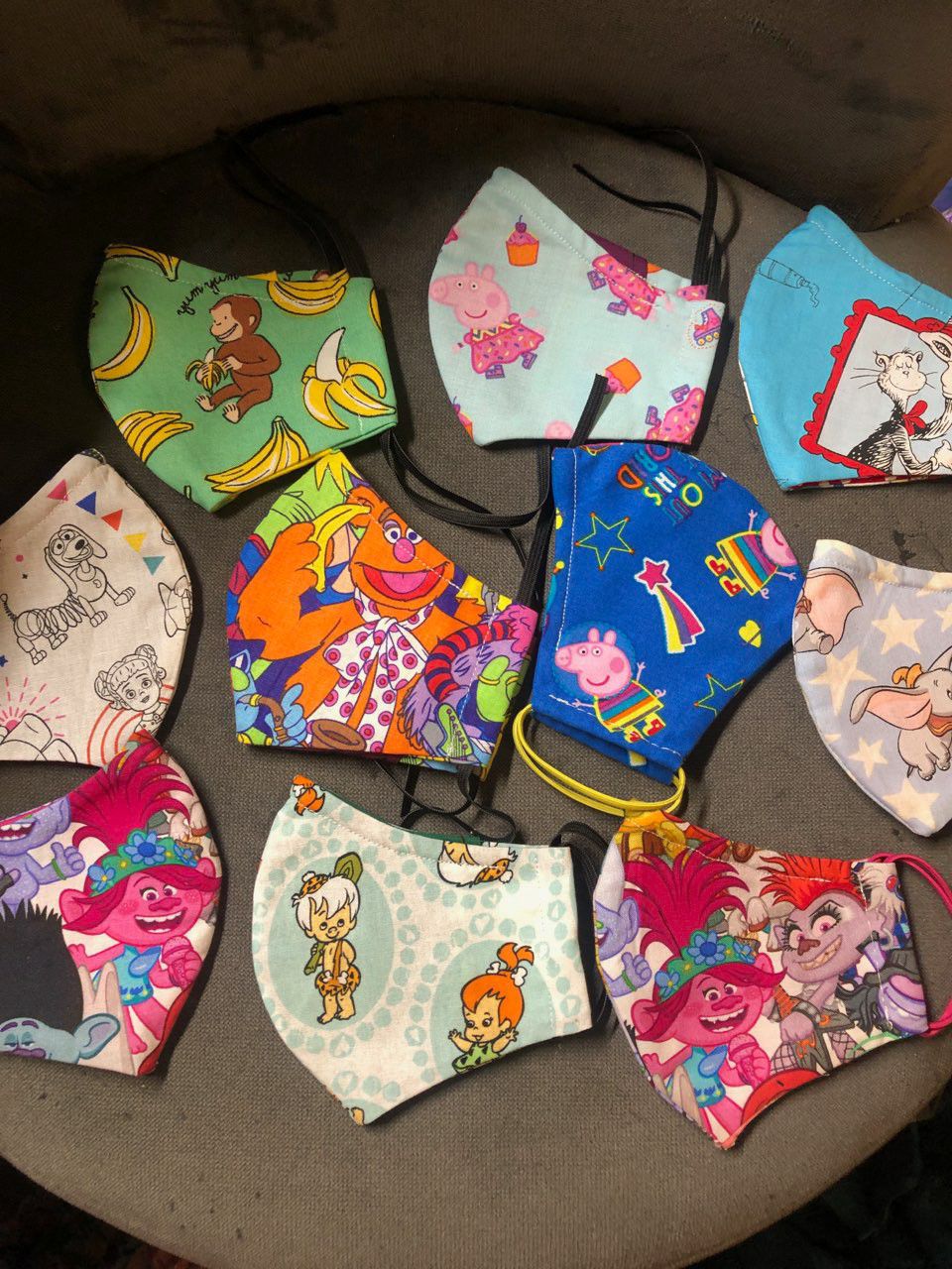 Kids characters face masks any size