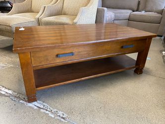 Wooden 2-Tier Coffee Table w/ Drawer
