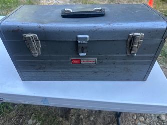 Sears Craftsman USA Steel Toolbox w/ Tools & Hardware