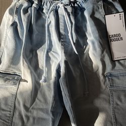 Almost Famous Cargo Jogger Blue Jeans - Size Mediumnew with tags