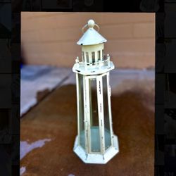 Candle Holder Lighthouse Shabby Chic 