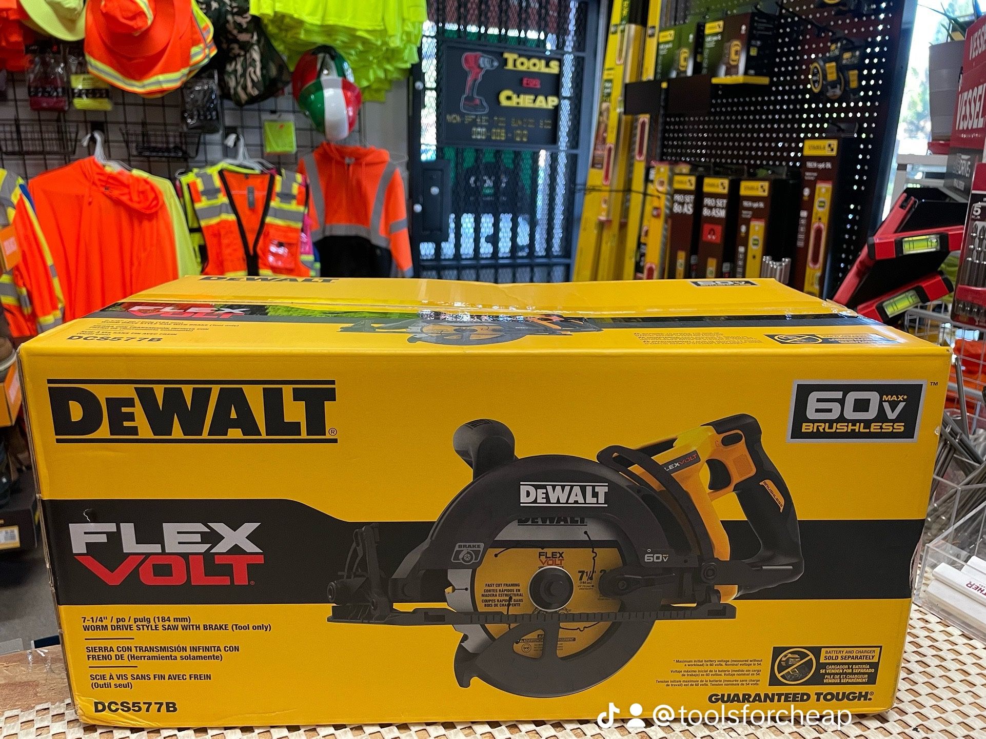 DEWALT FLEXVOLT 60V MAX Cordless Brushless 7-1/4 in. Wormdrive Style Circular Saw (Tool Only) $319