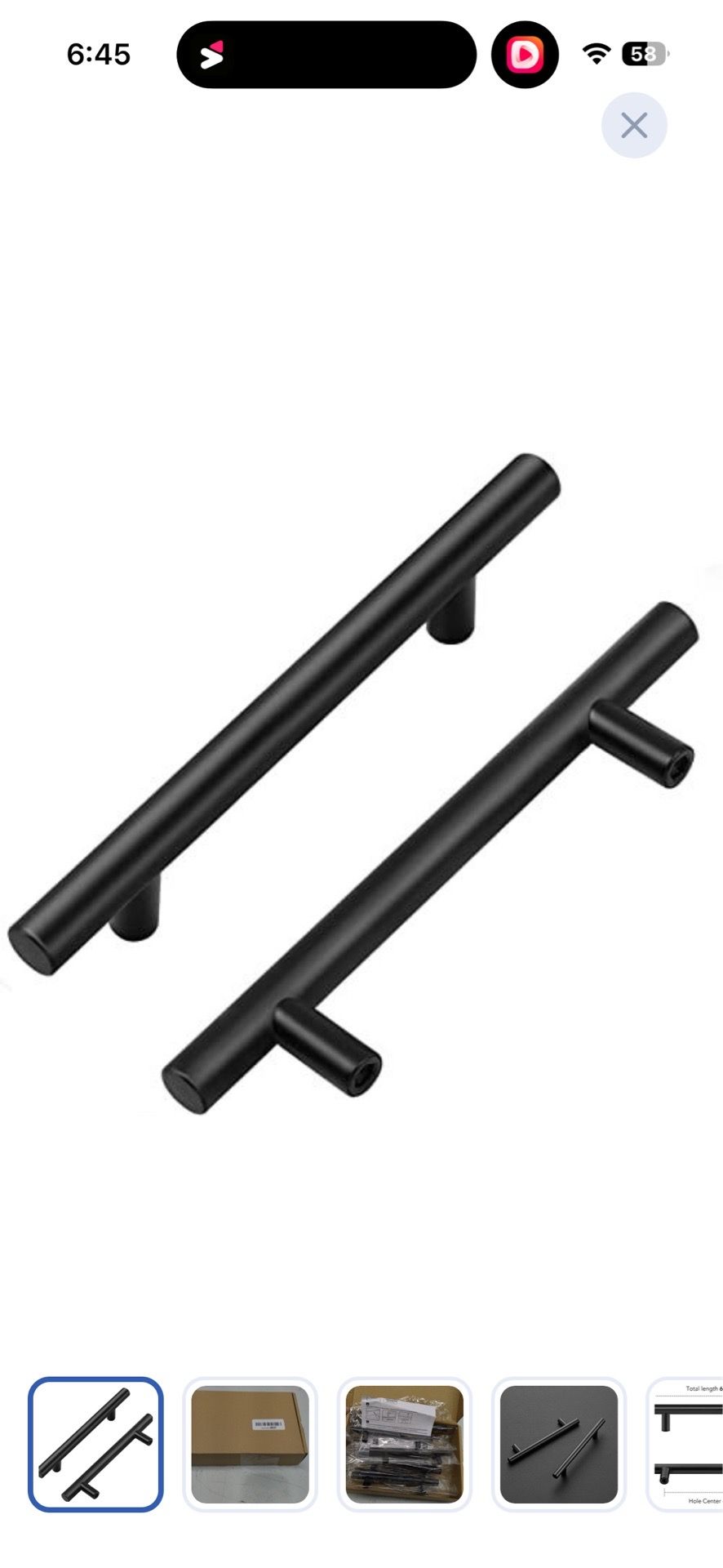 Black cabinet handles