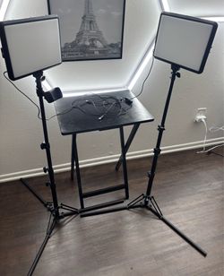 Two LED lights tripods