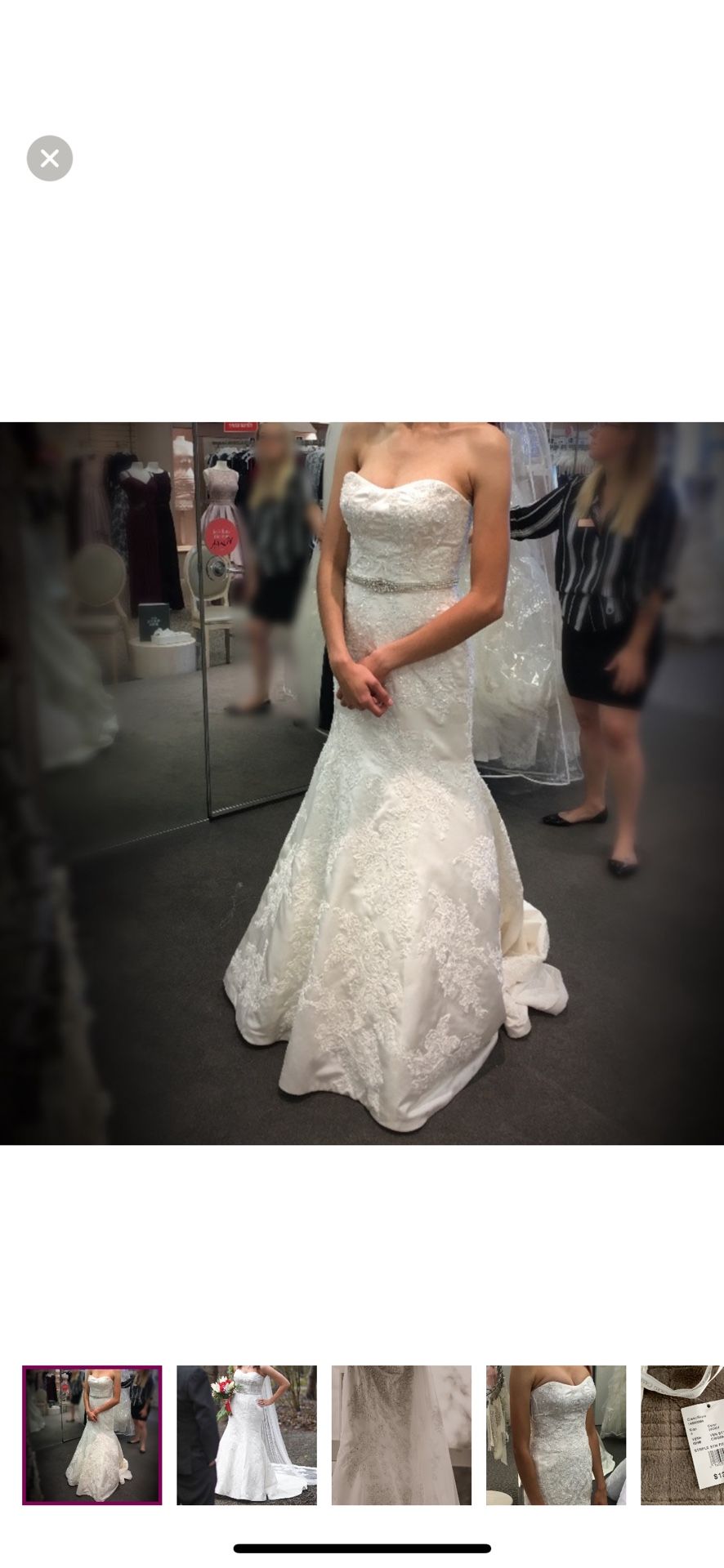 New Oleg Cassini strapless wedding dress