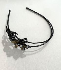Crystal flower double metal wire headband