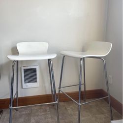 Crate & Barrel White Bar Stools