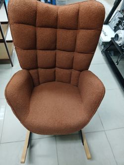 Nursery Wingback Glider Rocker with Safe Solid Wood Base Soft Fabric