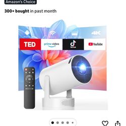 Mini Projector with WiFi and Bluetooth, Smart Portable Movie Projector 4K Support, 300 ANSI, 5W Base Speaker, 220° Rotation, Auto Vertical Keystone, C