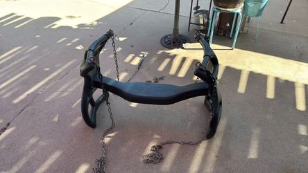 green back-to-back tandem dual-ride glider swing