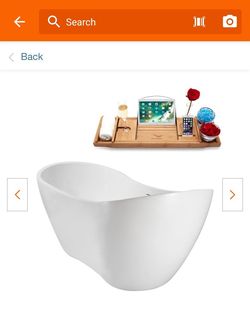 Streamline White Freestanding Soaking Bathtub