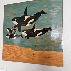Orca Painting On Wood