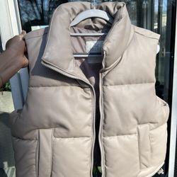 Hollister Faux Leather Puffy Vest