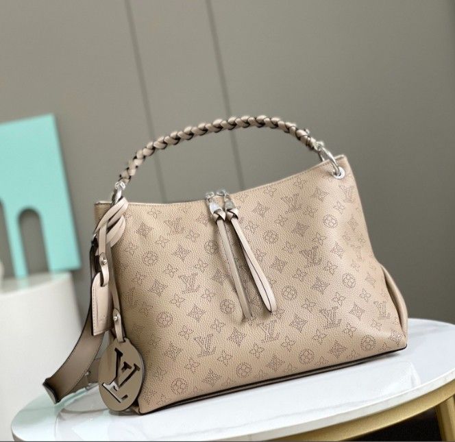 LV Haberdasher Hobo Bag Tote Crossbody Shoulder Bag Medium Women's Elephant Gray