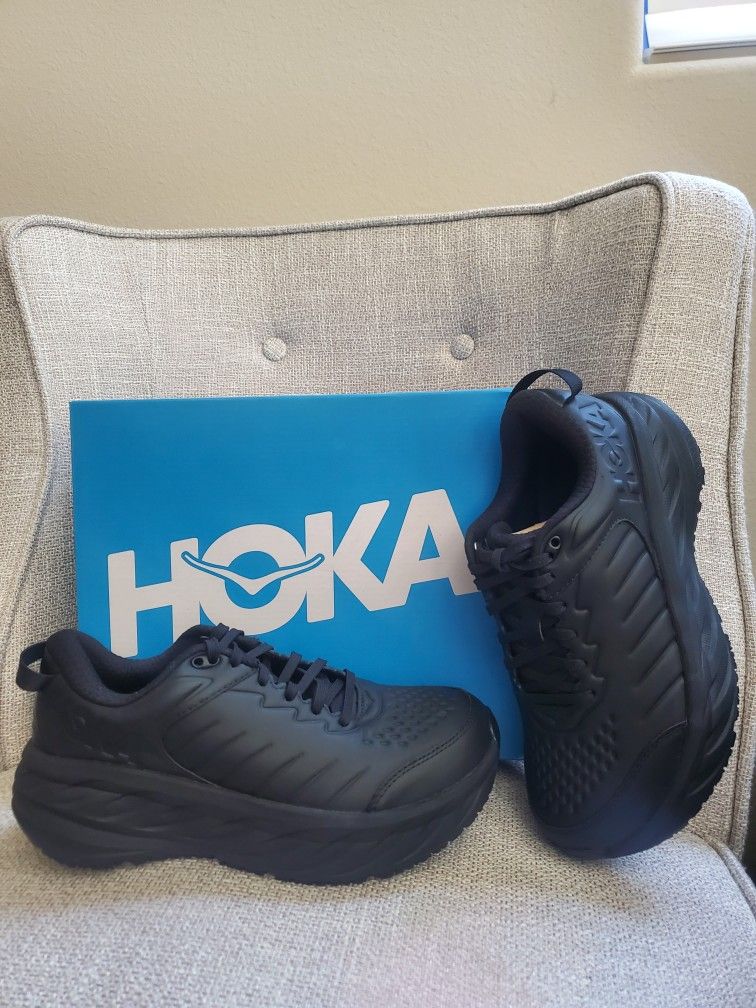 New HOKA Bondi SR Women's Size 8.5 Wide Black Slip Resistant Brand New With Original Box