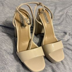 Steve Madden Chunky Nude/Cream Heels 