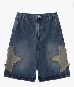 Blue Denim Shorts Unisex Baggy Jean Shorts Sizes M, S and L