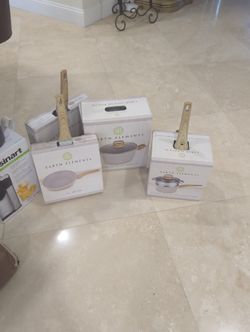 Brand New 4 Piece Pots And Pan Set Earth Elements