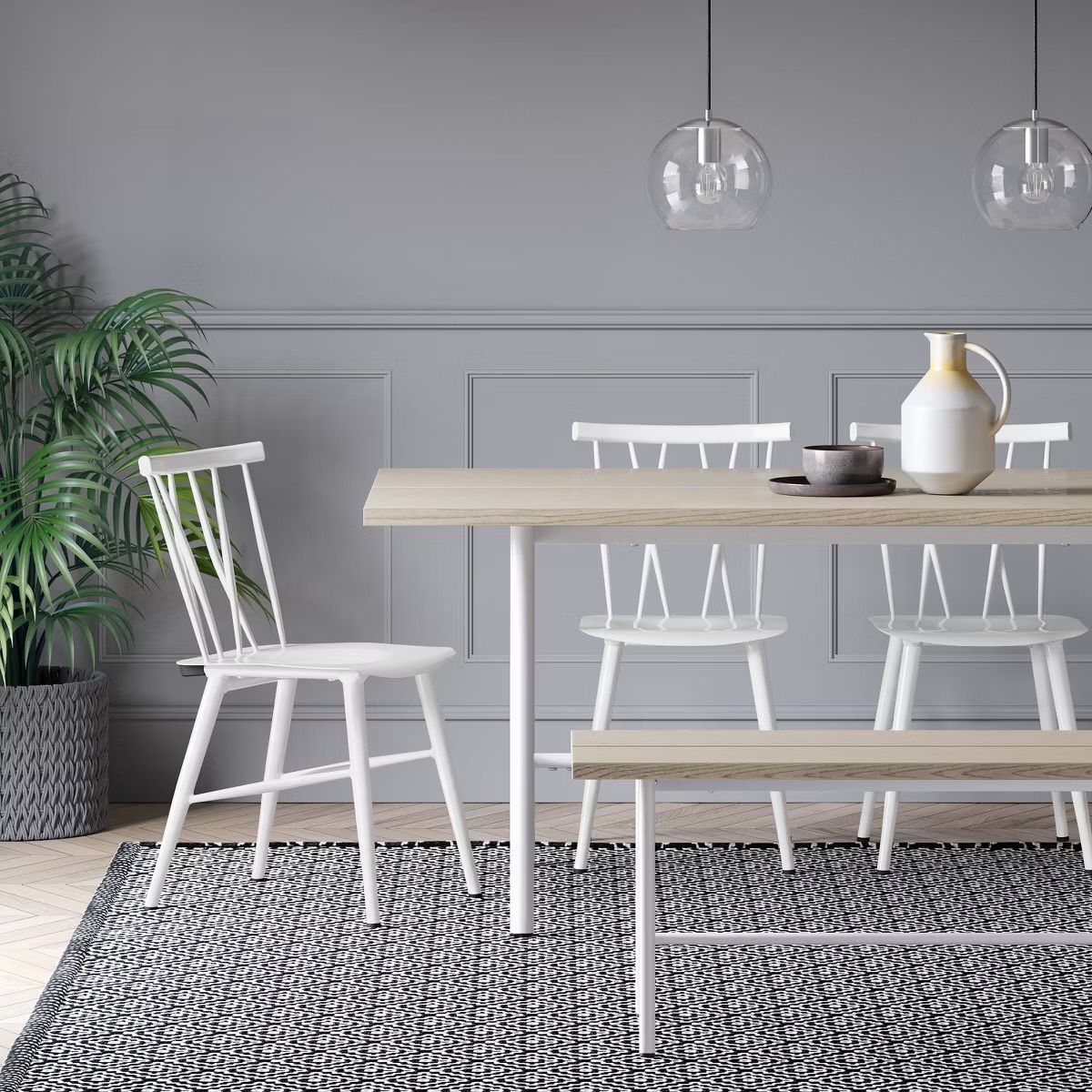 2 White Metal Chairs