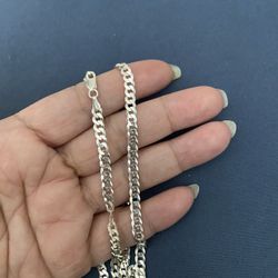 Real 925 Sterling Silver Chain Necklace 24 In