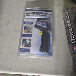 Brand new infrared thermometer with case laser targeting