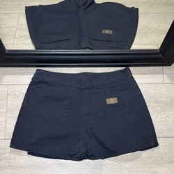 Y2K 2000s Calvin Klein Mini Skirt Cover Denim Shorts