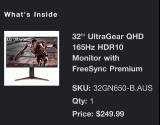 LG UltraGear 32 Inch 165Hz Monitor