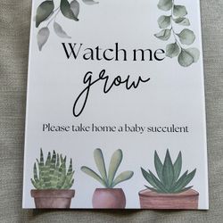 Baby Shower Sign For Succulent Favors