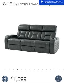 Dark gray 3 seat recliner