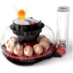 12 Egg Incubator with Automatic Egg Rotation and Humidity Management, Incubators for Hatching Chicken, Ducks, Geese, Pigeons, Quails， Ideal for Farm, 