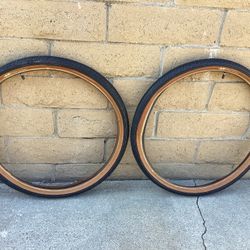 GT LP-5 26" x 2.2" Retro BMX bicycle skinwall tire - BLACK with TAN SKINWALL W / Tubes