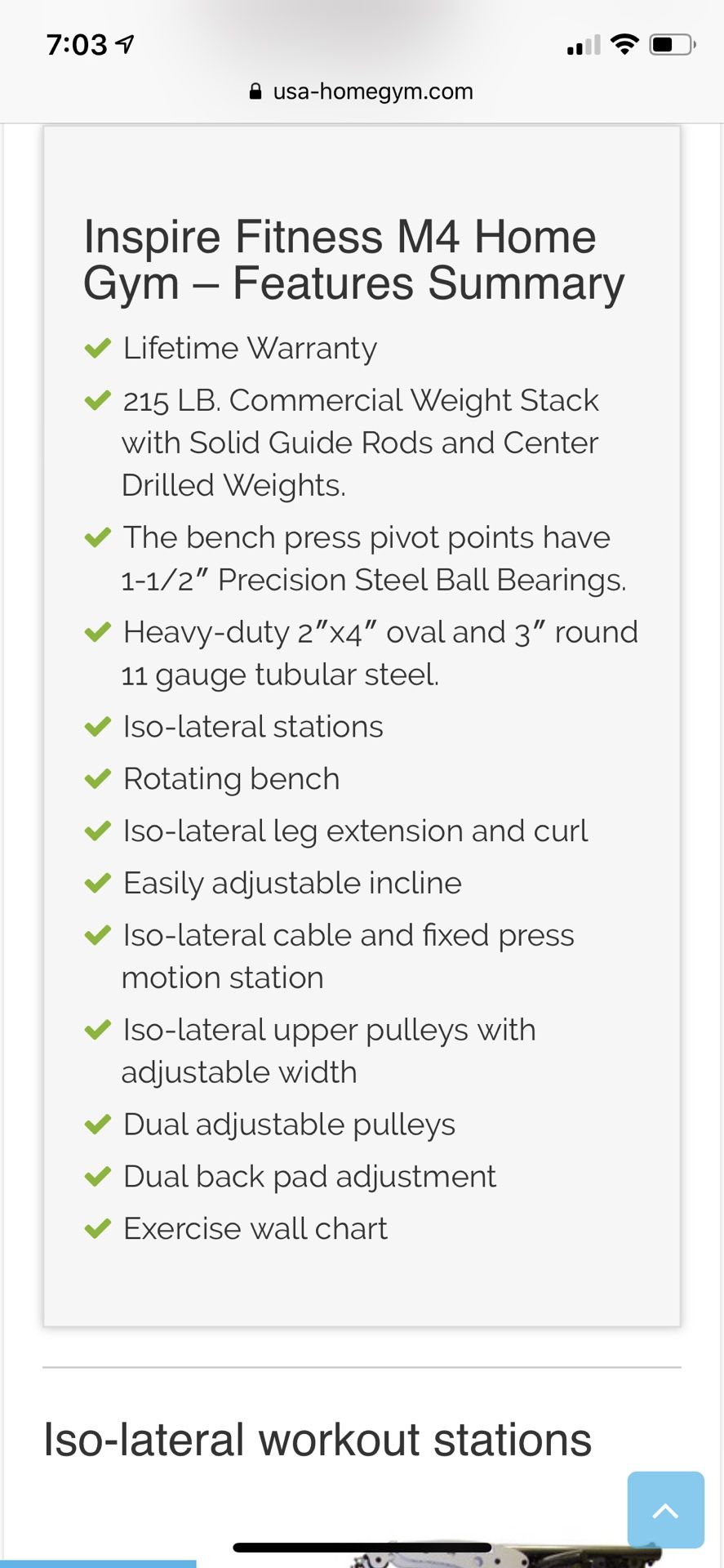 Inspire fitness M4 Home multigym for Sale in Canal Winchester, OH
