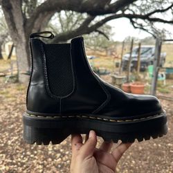 Leather Platform Chelsea Doc  Martin Boots