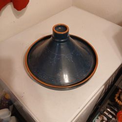 Ceramic Tagine Cooking Pot Portugal Clay Navy BLUE
