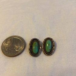 Navajo Real Turquoise Clippons Earrings