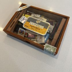 Authentic Wood Cohiba Cigar Box & Assorted Matches