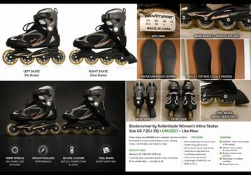 Bladerunner by Rollerblade Women’s Inline Skates US 7 EU39 UNUSED Like New No Box