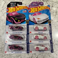 Hot Wheels Monster High & Barbie Extra lot of 6