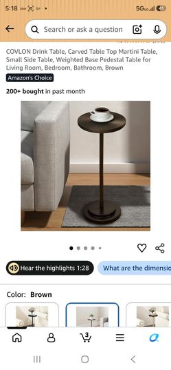 One piece Brown Side Table