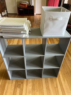 Gray 9-Cube Storage Organizer Shelf
