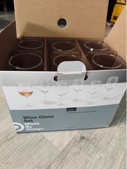 18oz 6pk Wine Glass Set - Threshold