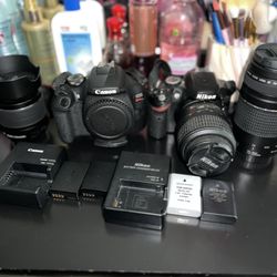 Canon Rebel T7 & Nikon D3200 