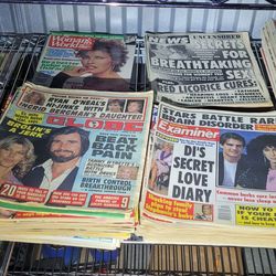 Lot of 142 Tabloid magazines Star, Sun, World News, National Examiner, Globe, National Enquirer 1990's