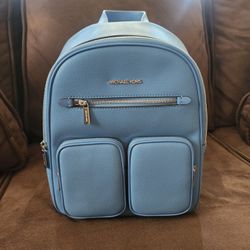 MICHAEL KORS WOMENS MEDIUM ZIP POCKET BACKPACK SOUTH PACIFIC 