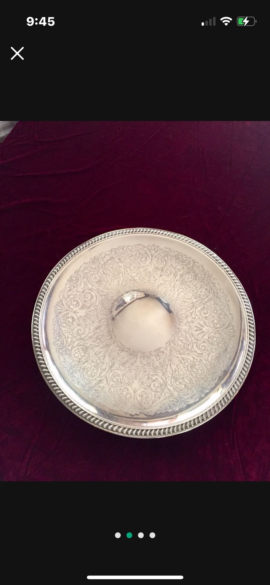 Antique 18” Large Silver Serving Tray,All Products : American Fashion Style Bags On Sale