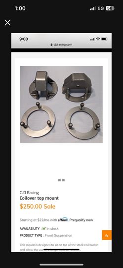CJD Racing Coil Over Mount Nissan Titan/Armada