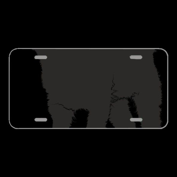 License Plate Novelty Car Front Lamb Silhouette Black Isolated Form